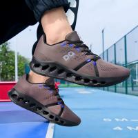 Zapatos de cuero genuino deportivos de malla de diseñador para caminar, informales, transpirables, a la moda, zapatos para hombre - details 9