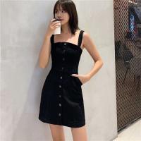Vestido de mezclilla para mujer Falda con tirantes delgada en la cintura - details 12