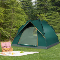 Rcynview Tienda de campaña para 4 personas, tienda de campaña ligera, resistente, impermeable para exteriores, tienda de campaña tipo domo ligera, tienda compacta con tamaño de paquete pequeño para familia, playa, festival, grupo - details 0