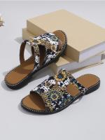 2025 verano nuevas flores de colores sandalias de una palabra absorbentes de sudor transpirables de gran tamaño mujeres - details 1