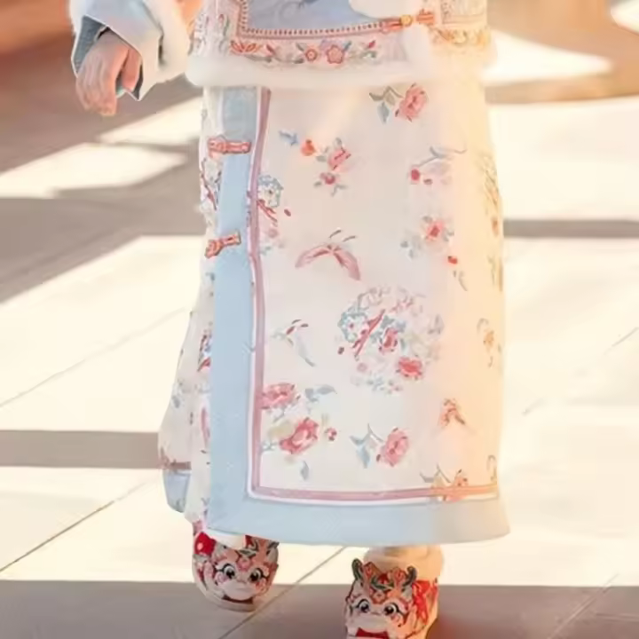 Ropa a cuadros para niños, Hanfu para niñas, traje fino de la dinastía Qing, estilo palaciego de primavera y otoño, chaleco, qipao, antiguo - 1