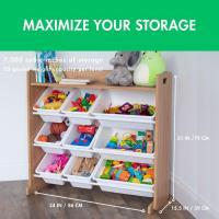 estantería para niños, estantería organizadora para juguetes con 9 cajas de almacenamiento, blanco/blanco - details 9