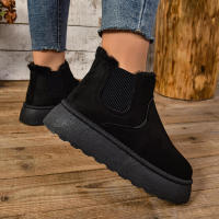 Botas altas para la nieve para mujer, zapatos gruesos de felpa, cálidos, sencillos y versátiles, cómodos, de algodón, invierno, 2024 - details 8