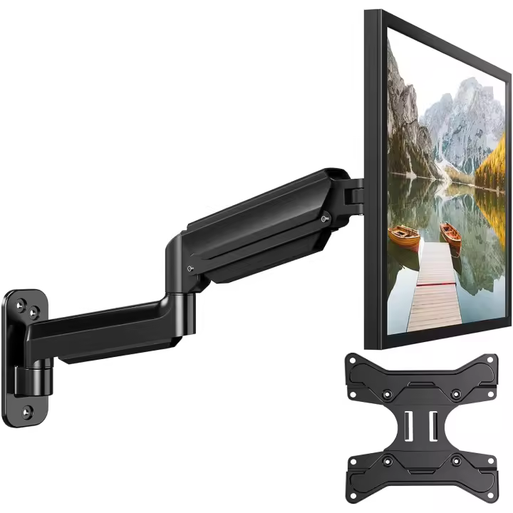 Soporte de Pared para Monitor LCD LED de 24 a 35 Pulgadas, Soporte de Pared para TV con Brazo de Resorte de Gas Ajustable de Movimiento Completo, VESA 75/100/200 mm, Capacidad de Carga 3-12 kg - 1