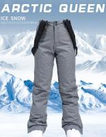Pantalones de esquí gruesos y cálidos para hombres y mujeres, pantalones de tirantes impermeables a prueba de viento, pantalones de Snowboard para nieve, talla grande, invierno, alta calidad - details 1