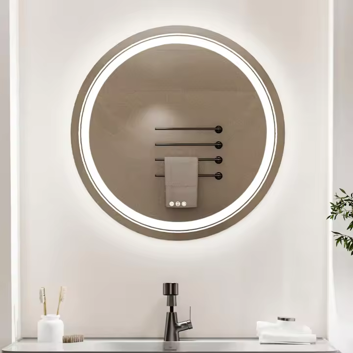 UNHO Espejo de Baño Antivaho con Luz con Interruptor Táctil Moderno Oval para Baño Tocador Dormitorio, 600 x 800mm - 1