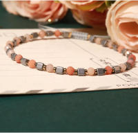 Bestone Pulsera ajustable de granate con cuentas de piedra natural de cristal curativo personalizado - details 2