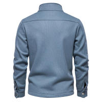 Suéter de manga larga con solapa para hombre, cárdigan con bolsillo, decoración, Color sólido, novedad de otoño e invierno, 2024 - details 9