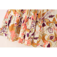 BUNO-mujeres moda Primavera Vintage impreso popelina vestidos largos con cuello en V midi francés elegante ropa de noche femenina - details 6