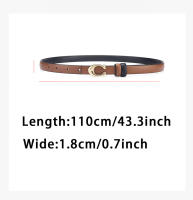 Cinturón delgado con hebilla en forma de C para mujer, cinturón de mezclilla de doble cara desmontable, cuero PU de alta calidad, marca de diseñador de lujo - details 2