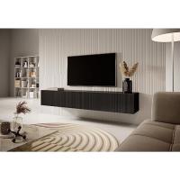 TV Mesa De TV 175 cm Suspendido con Fachada Fresada Negro Veldio - details 4