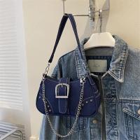 Bolso Retro Simple para axila, bolso de hombro informal de tendencia a la moda, bolso cruzado con textura informal de lona para mujer - details 15