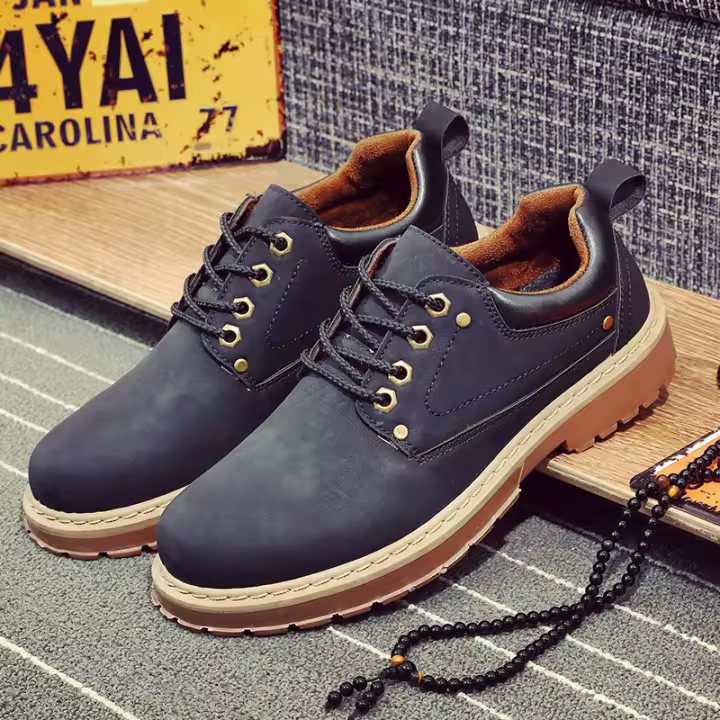 Zapatos De Herramientas De Moda Para Hombres, Zapatos Individuales Zapatos De Cuero Casuales Zapatos De Cuero De Cabeza Grande - 1