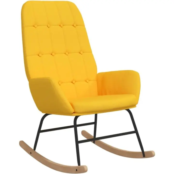 Silla Mecedora Balancín Reclinable Asiento Butaca Sillón Acolchado Salón Sala de Estar Relajación Muebles Mobiliario de Tela - 1
