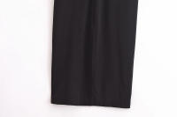 , vestidos de moda de verano, cuello redondo sin mangas negro y decoración de encaje con, vestido largo de estilo festivo para - details 11