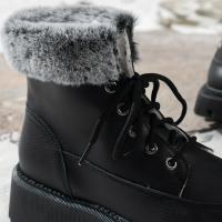 Women's Fashion Solid Color Fluffy Boots Lace Up Soft Sole Platform Warm Lined Boots Winter Round Toe Snow Boots - details 4