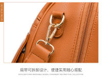 Mochila de cuero blanco y amarillo para mujer, bolsa de trabajo suave y sencilla, con correa para el hombro, informal, de viaje - details 31