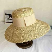 Sombreros anchos de diseño para mujer, sombrero de playa de iglesia de verano con cinta de paja recortada de grosgrain, hecho a mano - details 4