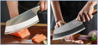 Cuchillo de cocina de carnicero chino, navaja de acero inoxidable, afilado, para cortar carne, mango de madera - details 3