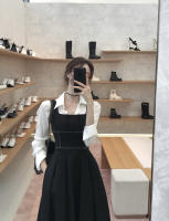 Vestido Vintage elegante Hepburn Sle para mujer, vestido elegante con cuello cuadrado, cintura plisada, falda larga ceñida, vestido coreano de verano - details 17