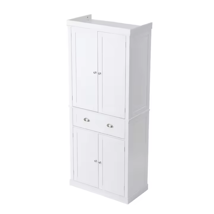 SucceBuy Gabinete de despensa de cocina de 72 pulgadas, independiente, 3 estantes ajustables, puertas y cajón, para cocina/sala de estar/comedor - 1
