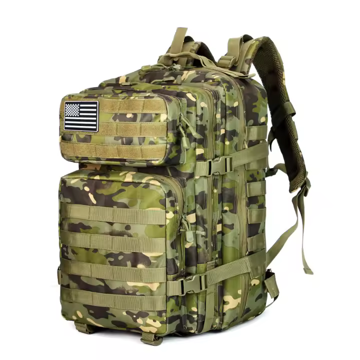 Mochila militar de camuflaje para exteriores, mochila táctica multifuncional de gran capacidad para montañismo, viajes y camping. - 1