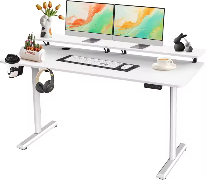Mesa de Escritorio Elevable 160x70cm Ajustable en Altura Ideal para Estudiar, Trabajar, Juegar - 1