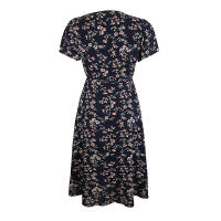 Summer floral print women boho short sleeve v neck split elegant a line party beach dress - details 32