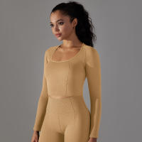 Nessaj-camisas de yoga sin costuras para mujer, top corto de manga larga, ropa deportiva para yoga, fitness, gimnasio, entrenamiento, correr - details 25