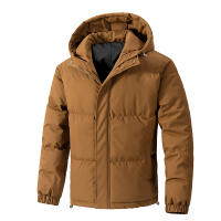Chaqueta de Invierno para Hombre, con Capucha, Abrigada, Nueva Moda, Cortavientos, Cómoda, Informal, para Exteriores, Simple, Holgada y Gruesa - details 1