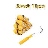 Rodillo de pintura pequeño de 5,08 cm, juego de mini rodillos de pintura profesional de 11 piezas para pequeños proyectos de plantillas de bricolaje, mango cómodo para pintar tuberías, vallas, muebles, paredes y más. - details 4