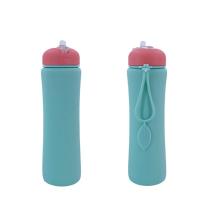 Botella de agua de silicona plegable a prueba de fugas, taza de agua plegable portátil reutilizable, tapa giratoria, tazas de agua plegables para viaje - details 1