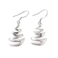 Pendientes ondulados chapados en plata, joyería de moda femenina, estilo minimalista, regalo de Navidad. - details 141