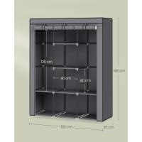 RYG12B Armario Armario organizador, Textil Plegable, Color Negro, 150 x 45 x 175 cm - details 17
