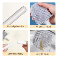 Escobillas de baño y Portaescobillas de Inodoro, Cepillo y Soporte para WC, Silicona, eficiencia profesional, limpieza profunda - details 5