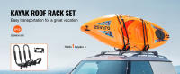 SucceBuy Portaequipajes para Kayak J-Bar, Portaequipajes de Montaje Superior Suave para Kayak, Tabla de Surf, Canoa, SUP, Esquí, SUV, Camión, 1 Kayak, Acero de aleación - details 0