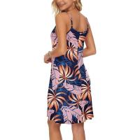2025 Europa hermosa mujer verano delgado hombro botón cuello en V blusa de playa casual con vestido de bolsillo - details 9