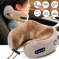 Masajeador eléctrico multifuncional para cuello, almohada portátil en forma de U, masajeador Cervical para hombro, almohada de masaje relajante para viaje en casa y coche - details 7