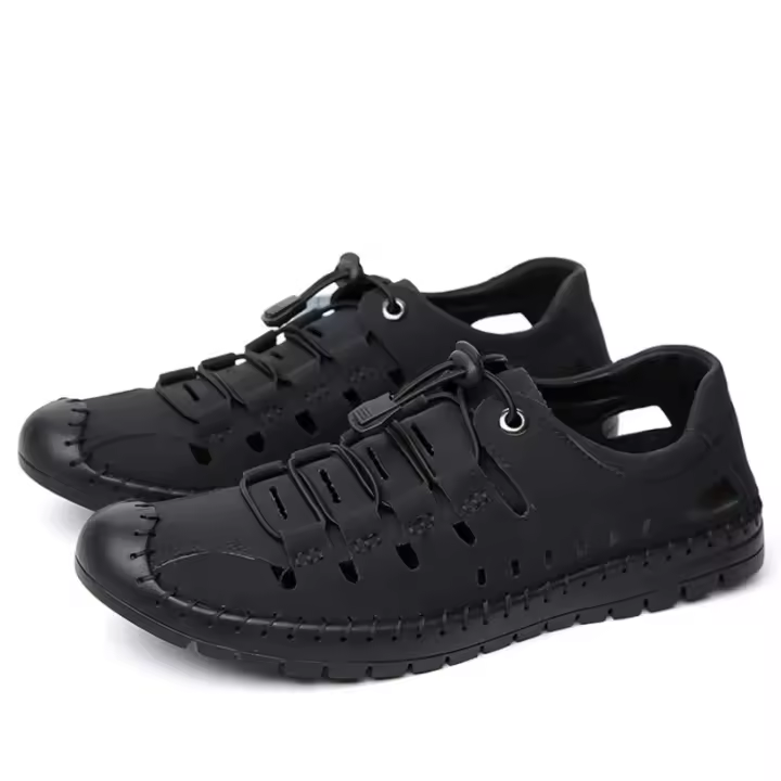 Sandalias hombre 2025 verano nuevas hombre casual hueco zapatos de cuero antideslizante conducción agujero zapatos fondo suave sandalias de cuero hombre - 1