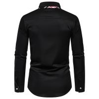Nueva llegada de los hombres a cuadros bloque de Color camisa de manga larga otoño Casual Patchwork camisas hombre oficina diaria trabajo Social Top camisas - details 11