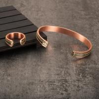 Conjunto de Joyería de Cobre Puro Ajustable Pulsera Anillo para Mujeres con Imán Saludable - details 8