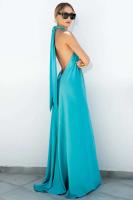 Elegante Vestido de Noche de Satén con Halter Neck Holgado Moda de Verano A-e - details 4