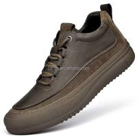Nueva marca de alta calidad para hombres famosos que caminan con plataforma con cordones de cuero genuino, moda informal, zapatos deportivos italianos a bajo precio - details 7