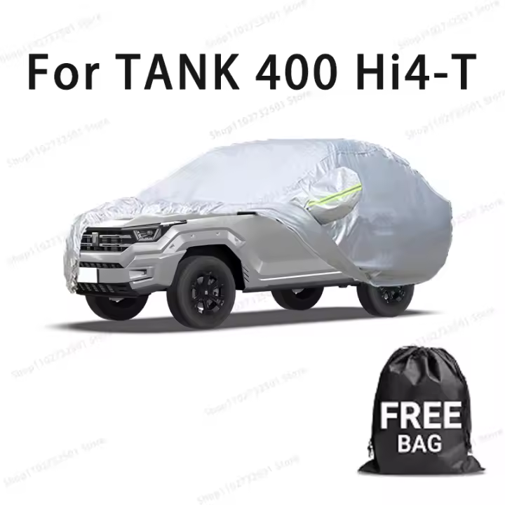 Funda de coche para TANK 400 Hi4-T, cubierta completa, impermeable, protección solar, resistente a los arañazos, accesorios para coches, color plateado - 1