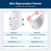 Máscara de terapia de luz roja Led Facial con cuello, 7 colores, para estiramiento de la piel, levantamiento, antienvejecimiento, bioluz, blanqueamiento de belleza para el hogar - details 3