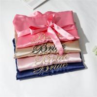 Bata de novia para dama de honor, bata de baño tipo kimono bordada, camisón informal de satén corto, ropa de dormir Sexy para mujer - details 10