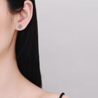 Pendientes de plata de ley de estilo único S joyería personal de trébol de cuatro hojas - details 3