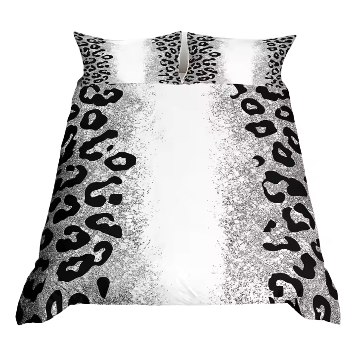 Juego de Cama de Leopardo Cubierta de Edredón de Tamaño Rey con Estampado de Cheetah - 1