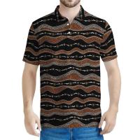 Polo para hombre con estampado 3D indígena australiano, camiseta con estampado Eico, ropa de calle, top holgado de manga corta - details 1