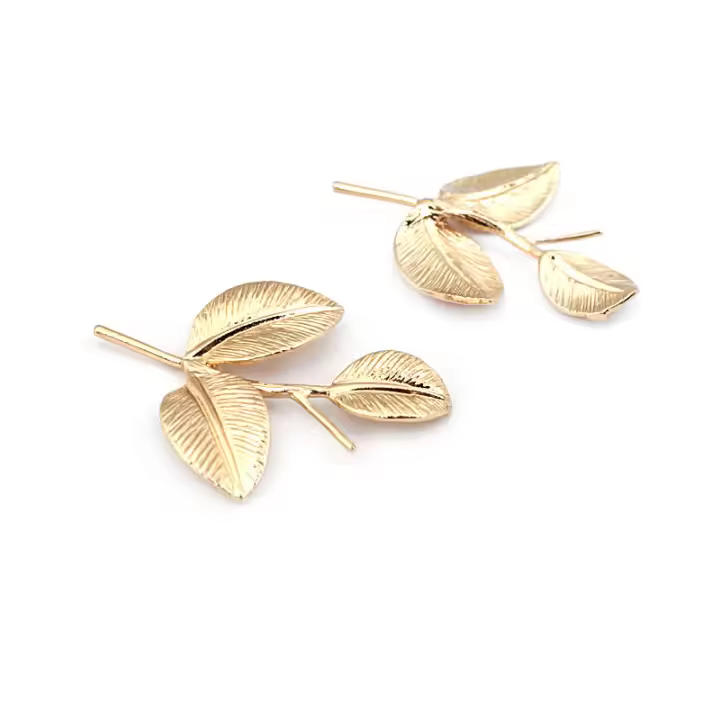 10 Uds. Colgantes de latón de Color dorado de 18K sin agujeros, colgantes de hojas de árbol, accesorios de joyería Diy de alta calidad, sitio web oficial Rosediy - 1